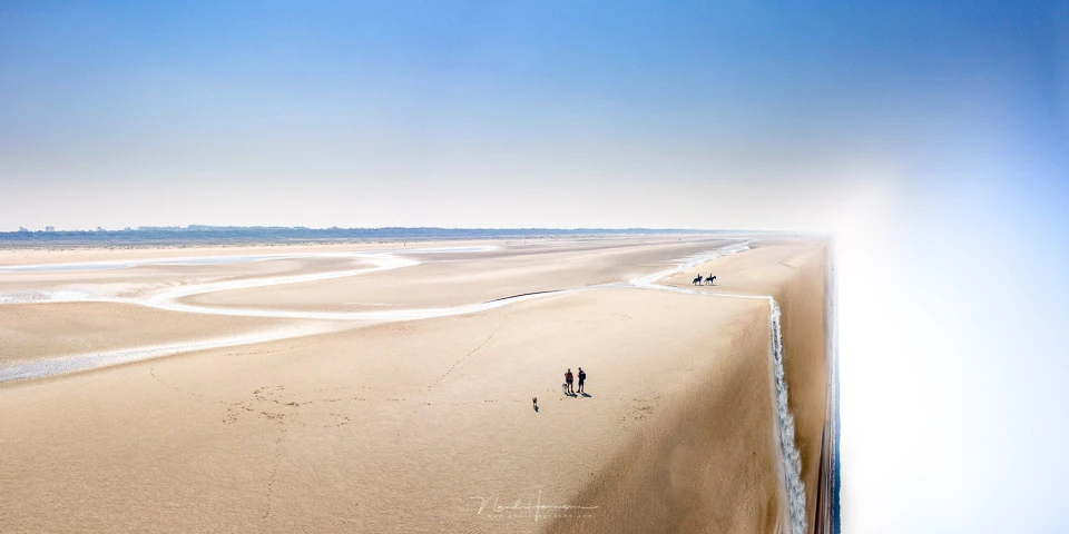 Just for fun, at the edge of the world. I look a drone shot I made last year, and added a waterfall from another photo. I also tried to add a night sky beyond the edge, but that didn't work.