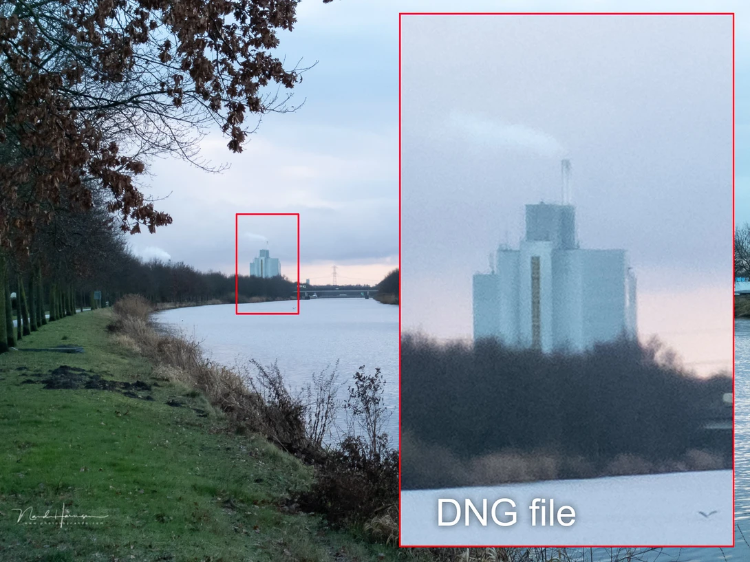 A DNG file, straight from the smartphone. No post processing is performed.
