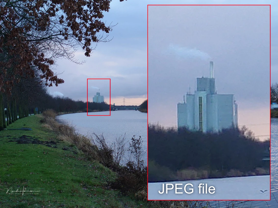 The in-camera jpeg looks much sharper.