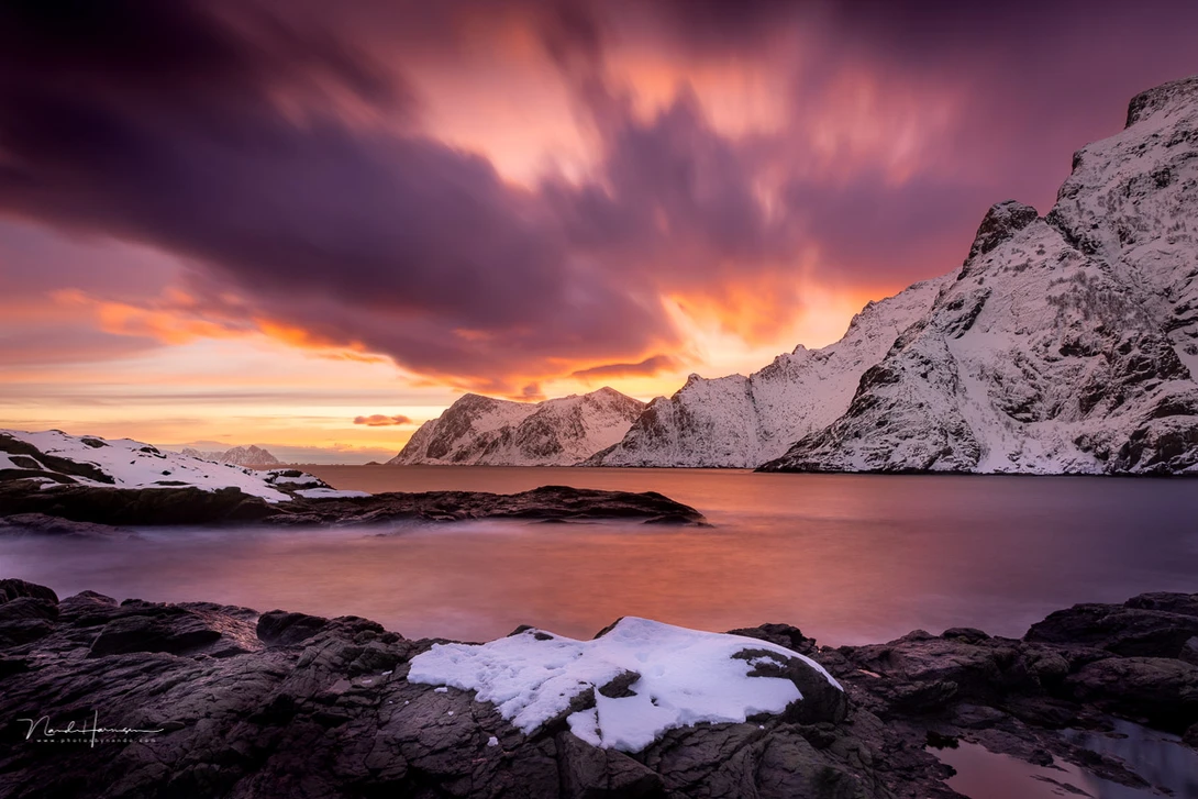 Amazing colors at the end of the day at&nbsp;Å i Lofoten.&nbsp;