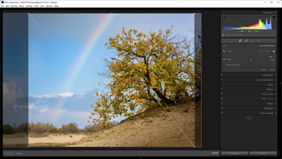 I find the 2:3 aspect ratio often too wide. The crop tool can help you decide if this also applies for your images. Choose the aspect ratio you like the best