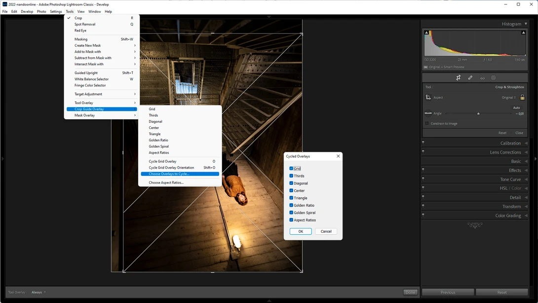 The crop tool&nbsp;have&nbsp;different options to choose from. The overlays are a very helpful tool in many ways.