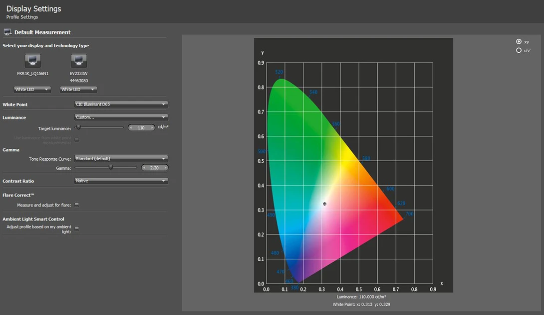 iProfiler Calibration Settings