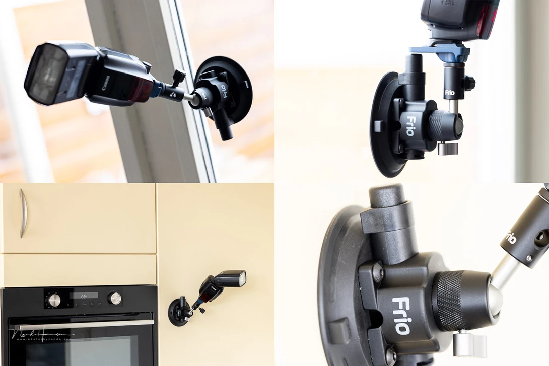 The Frio Cling allows you to fix the Frio Hold onto a nonporous surface. It's secured with a build in vacuum pump.