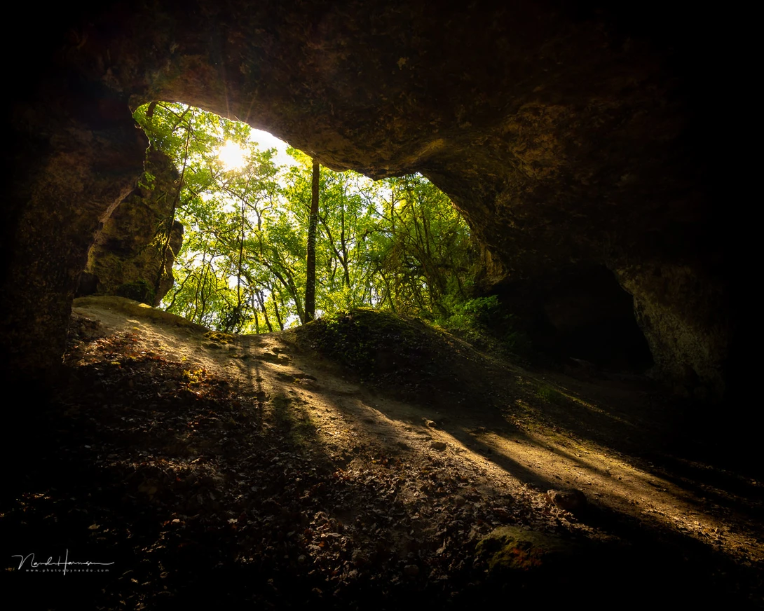 One of the beautiful caves we found, hidden somewhere in the landscape. Shot with the RF 16mm lens.