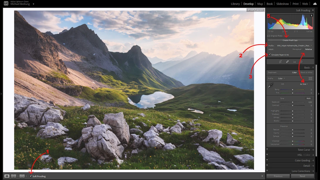 Lightroom Soft Proofing Setup