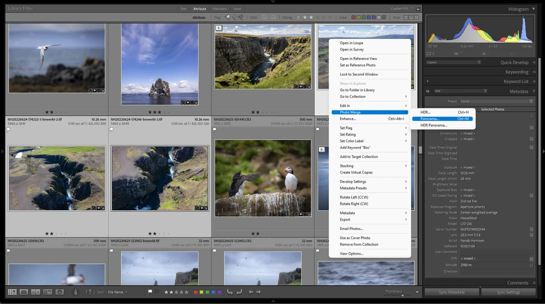 Also Lightroom Classic offers the possibility to stitch panoramas, even vertical panoramas.