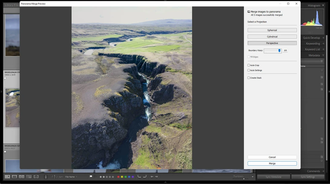 Choose the best projection for your images. I find the Perspective projection the best option most of the times.