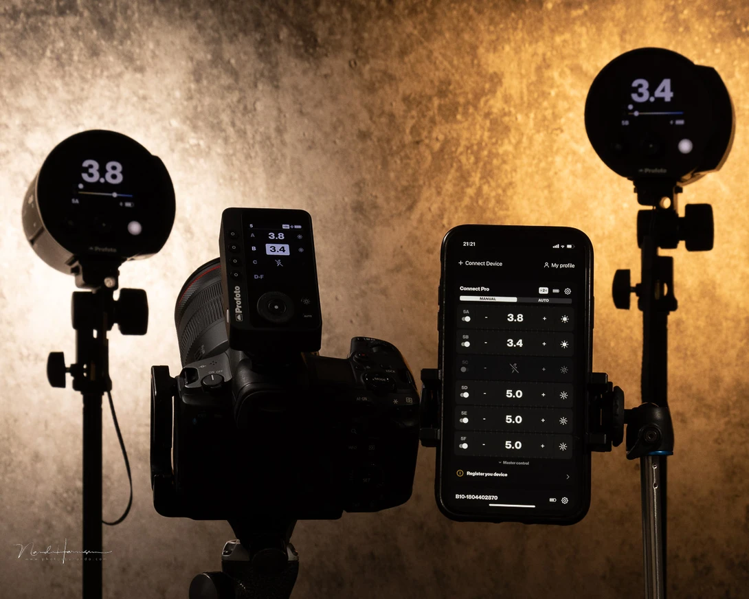 The Profoto App offers an extra possibility to operate the Connect Pro remotely. The change is settings is instant on all devices, no matter on which device you change it.