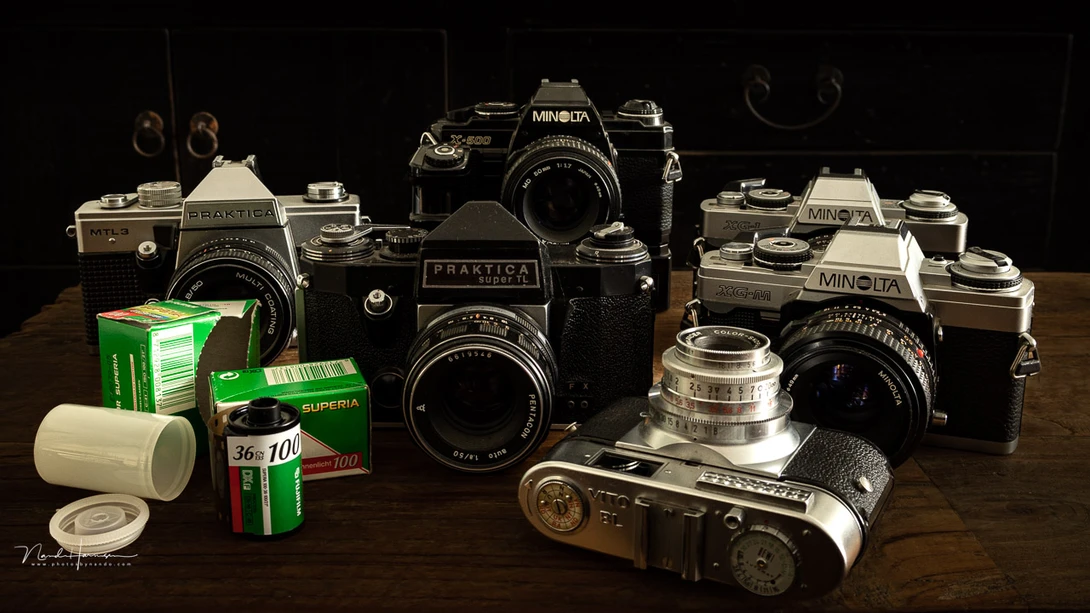 My old cameras. There was no sophisticated computer system necessary for taking pictures. Although the light metering system can be considered a first step towards the automation.