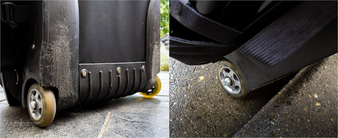 This is how the bumper plate looks after eleven years of use. The wheels are a second pair.