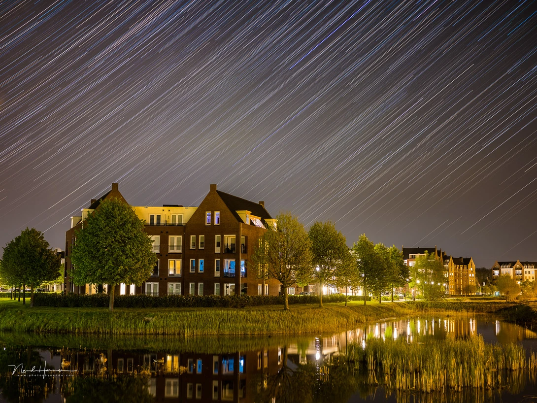 For this star trail the water and the reflection balances the image. I believe without the image is too 'heavy' on the bottom.
