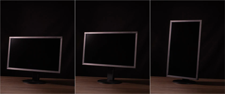 The screen needs to be raised to be able to turn. These images are of the CS 2731 I reviewed a while ago. The CG 2700S works in a similar way.