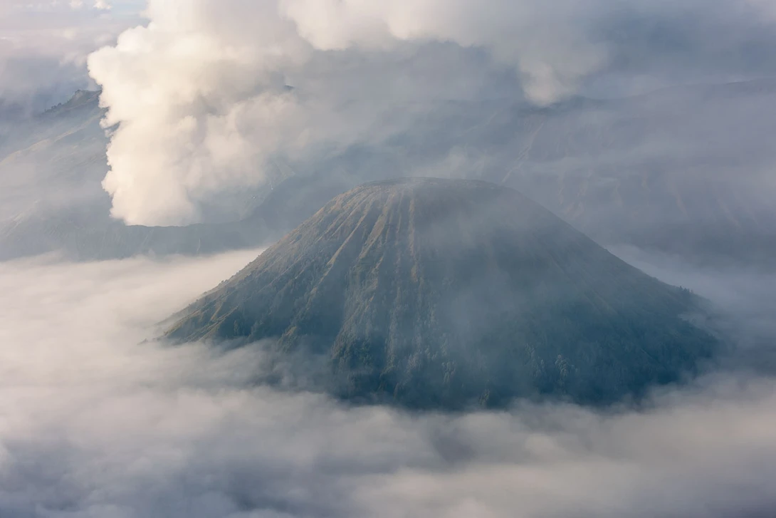 Mount Bromo in Clouds