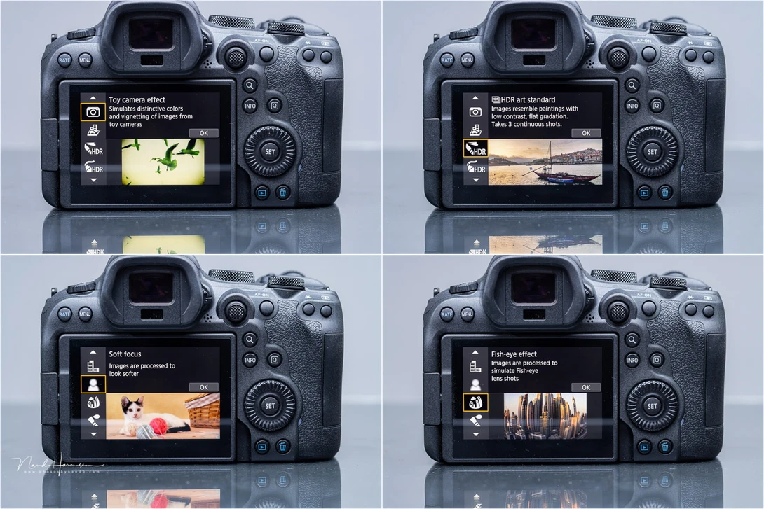 Although the creative shooting modes are available, I don't believe the camera is intended for the kind of photographers who use these settings.