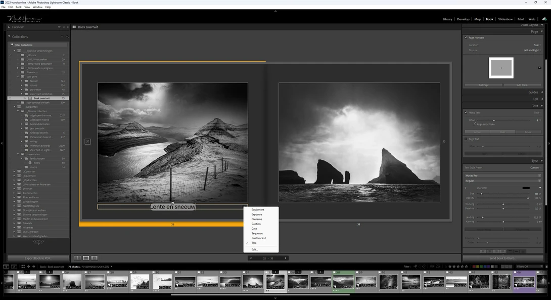 Creating a book inside Lightroom Classic is possible. Although the options are somewhat limited to a standard layout and some simple fun borders, the integration is quite handy.