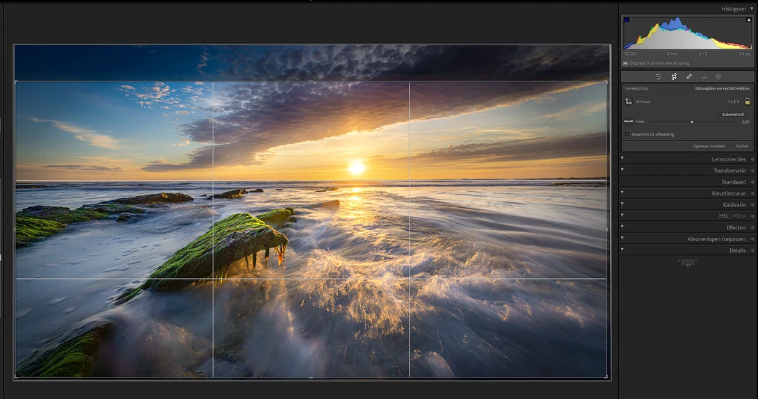 This extreme wide angle lens allows me to get close to the surf. But is captures too much of the sky also. By cropping into a panorama I can remove the sky I don't want and end up with a nice wide view.