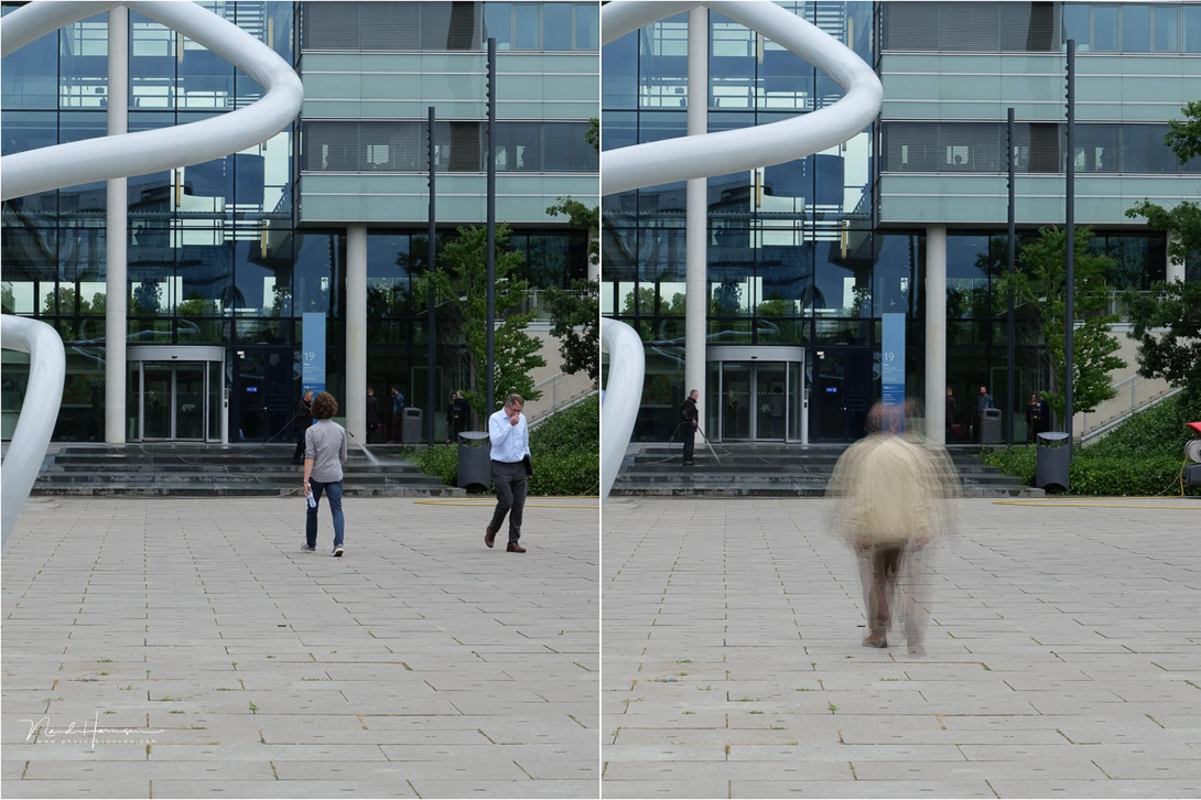 A test for the motion blur compensation of the Panasonic Lumix DC-S1. At the left the motion blur compensation is switched on, at the right it's switched off.