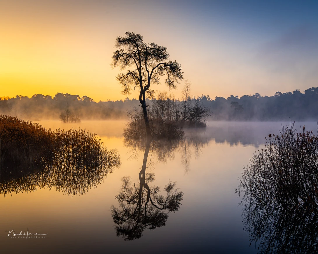 When the blue hour of the day turns into the golden hour. (EOS R8 with RF24-105mm at&nbsp;37mm, ISO100, f/11 and 1/40s)