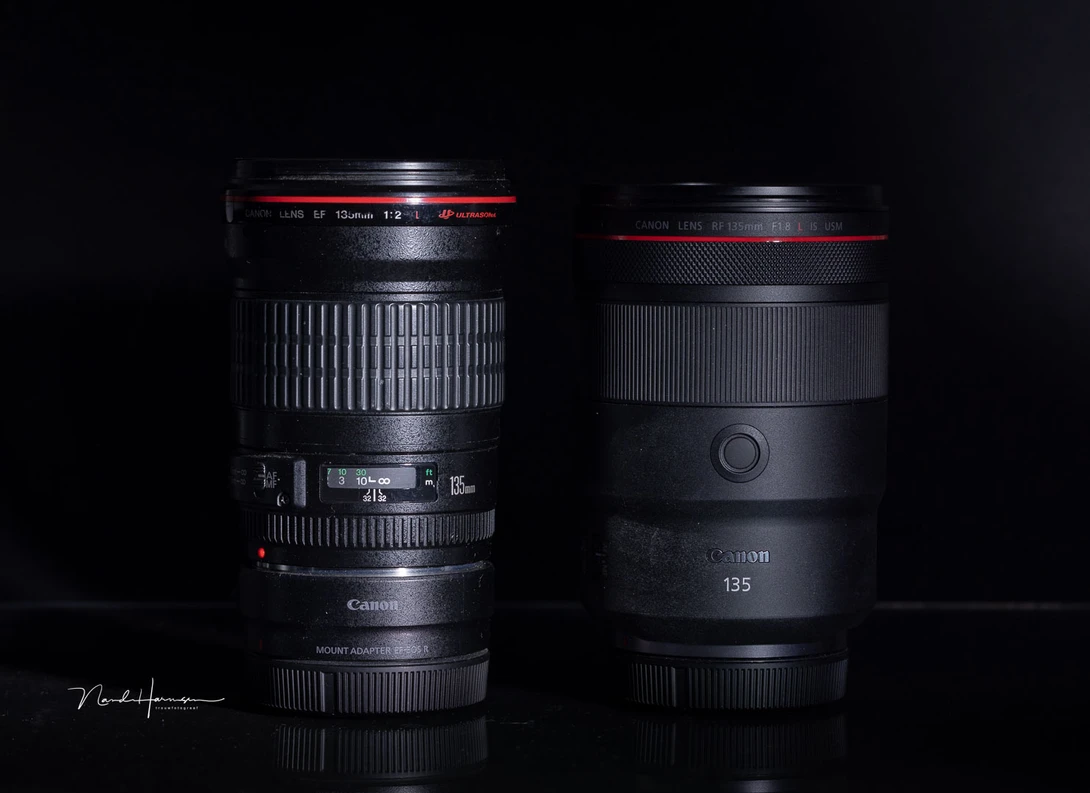 The older EF version has almost the same size when used with the EF-RF adapter.&nbsp;