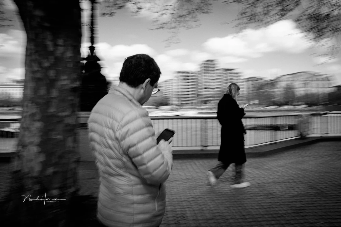 Life on the South Banks of the Thames in London. The ICM technique turned out quite nice.