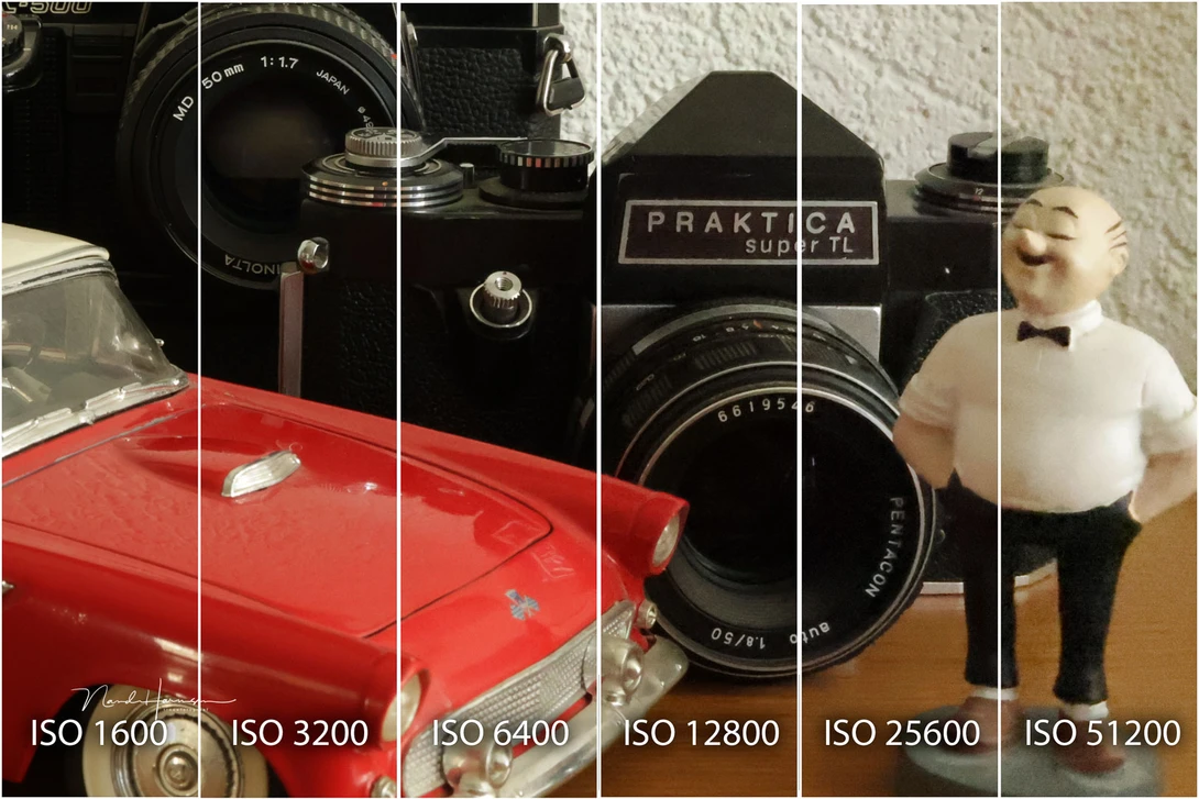 The result of different ISO values. These are unedited jpeg from the camera.