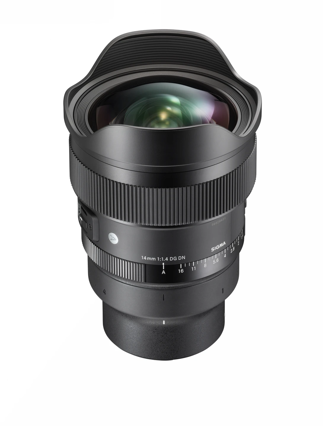 Wide-angle camera lens with metal barrel and multi-element glass front element.