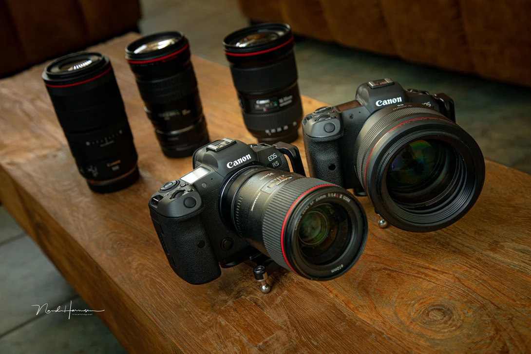 This is the set of lenses I use for my wedding photography. Some are the latest lenses, others are the old ones. But they're always with a large aperture, just because I like having the ability to use it.