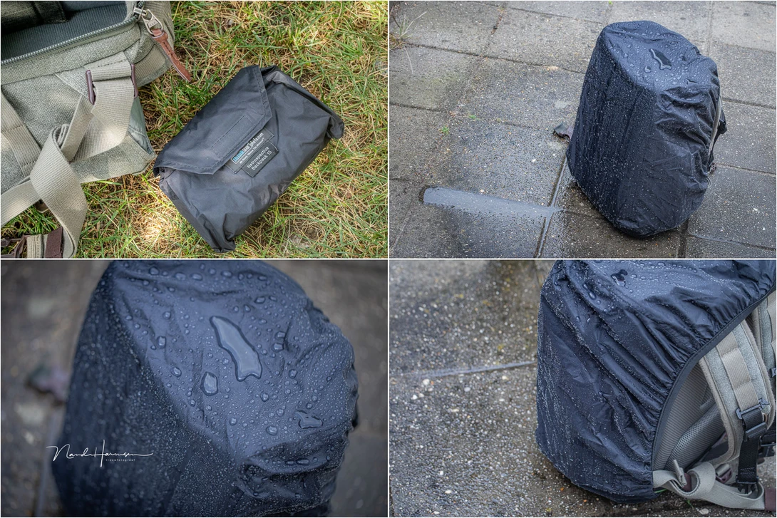 A raincover is included, which is standard with Think Tank, as it should be.