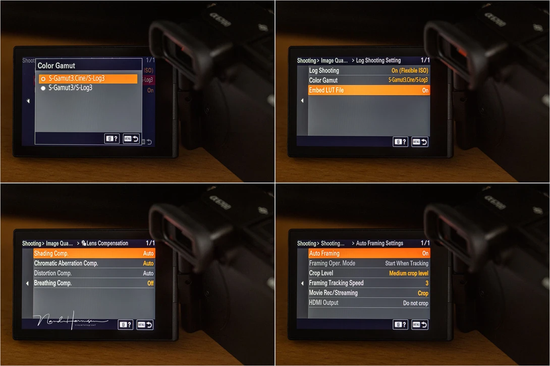 More video settings that are available on the Sony A6700