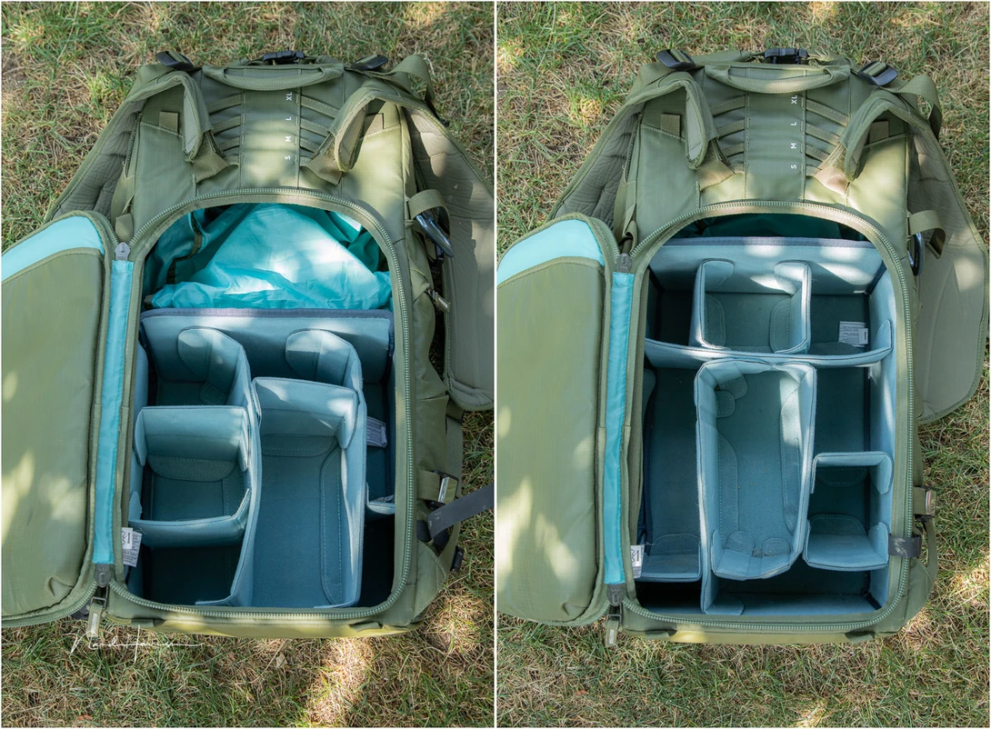 The difference between the medium and large DSLR core unit. I would always recommend the DSLR core units instead of the mirrorless core units. The DSLR versions have more depth.
