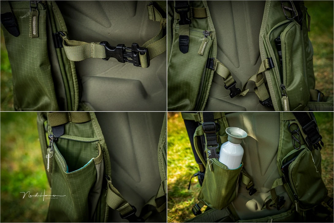 The design of the shoulder straps is great. You have usable pockets on the straps.