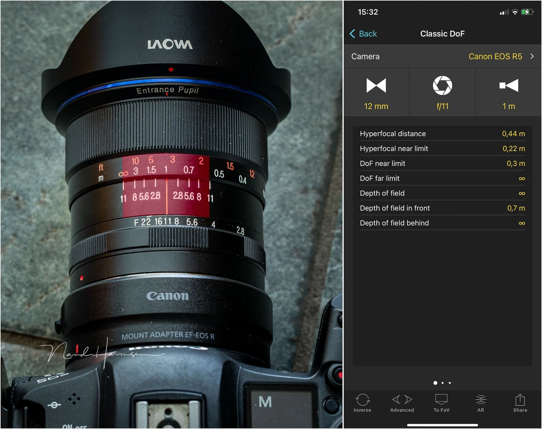 Why isn't the calculated value the same as the depth of field scale on the lens? I could think of a few reasons but I don't know if these are true.