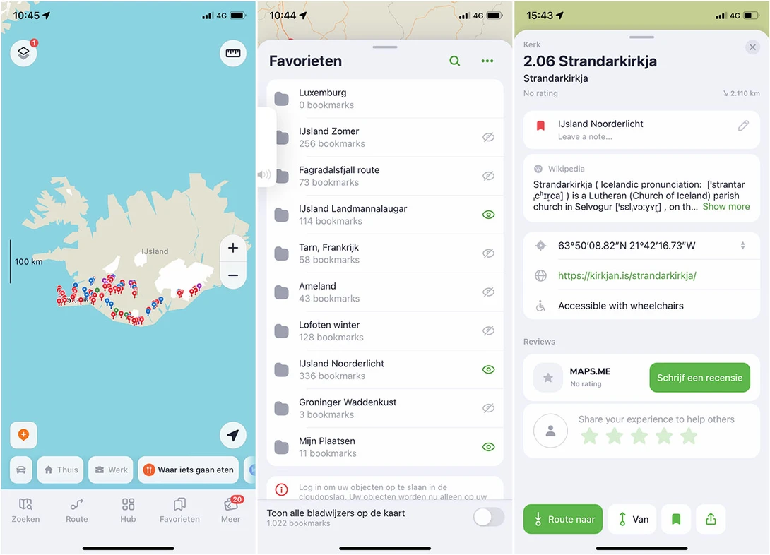 Maps.me can be used offline, which is great. Download the maps needed, and fill the map with points of interrest. Even hiking trails are used for navigation, if you want.
