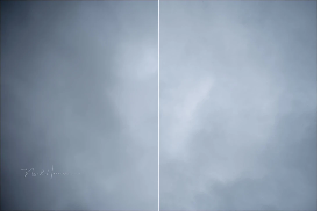 Vignetting at 16mm focal length. At the left is with aperture f/2.8, at the right with aperture f/11