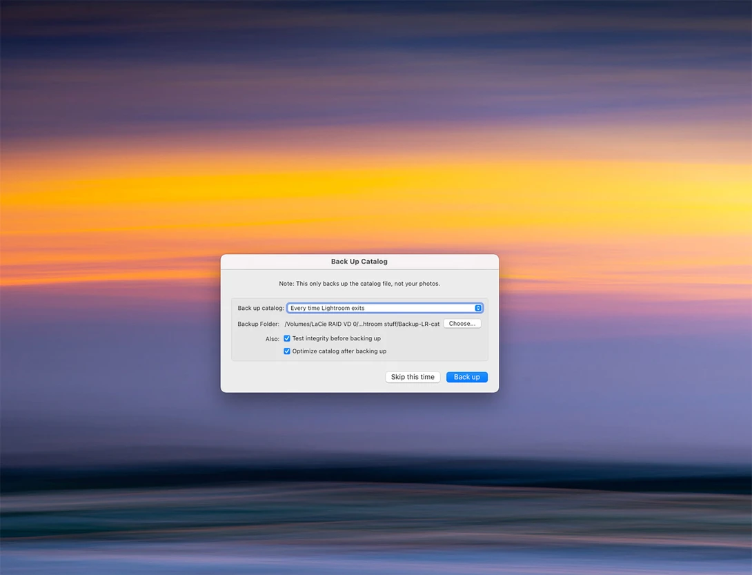 Don't use the standard location for the catalog backup, but choose a safer location.