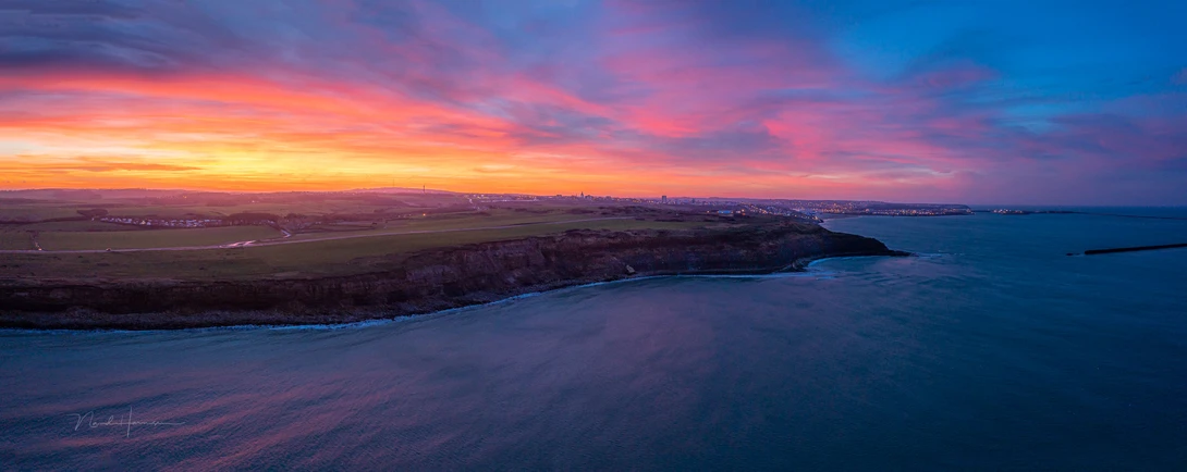 Another drone shot, this time of the Opal Coast in France during morning twilight. I flew out over the sea to get the shape of the coastal line to mimic the shape of the clouds.&nbsp;