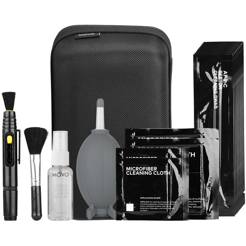 Professional camera cleaning and maintenance kit with storage case and various tools.