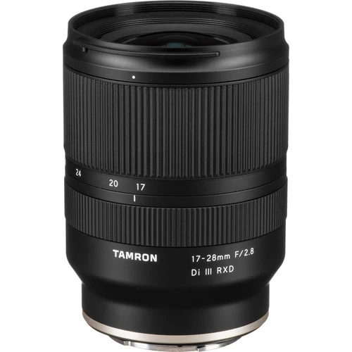 Tamron 17-28mm f/2.8 Di III RXD wide-angle zoom lens for mirrorless cameras.