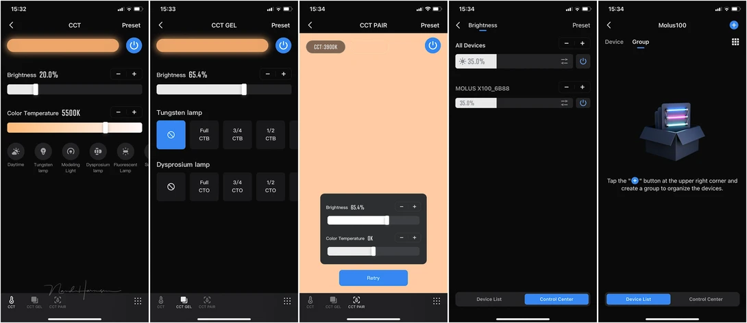The ZY Vega app is easy to use. That's important when you're on location.