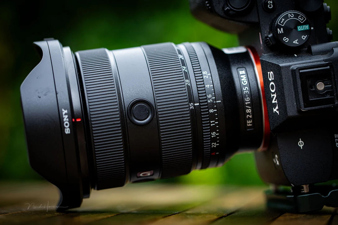 With the Sony FE 16-35mm lens you're depending on the built-in image stabilization.
