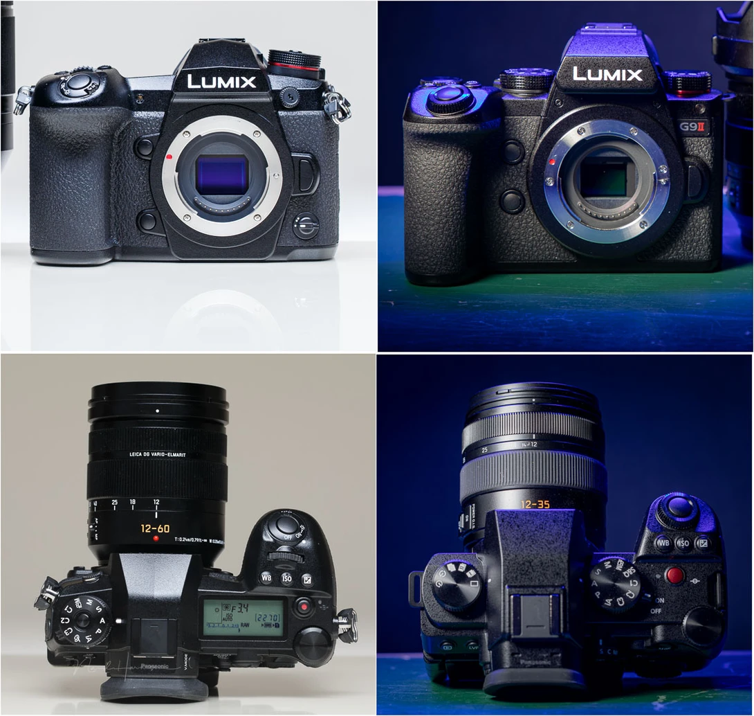The Lumix G9 next to the Lumix G9 II. Find the differences.