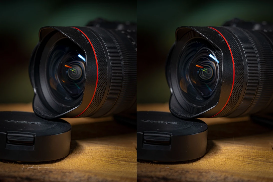 Th elens barrel at 20mm (left) and 10mm (right)