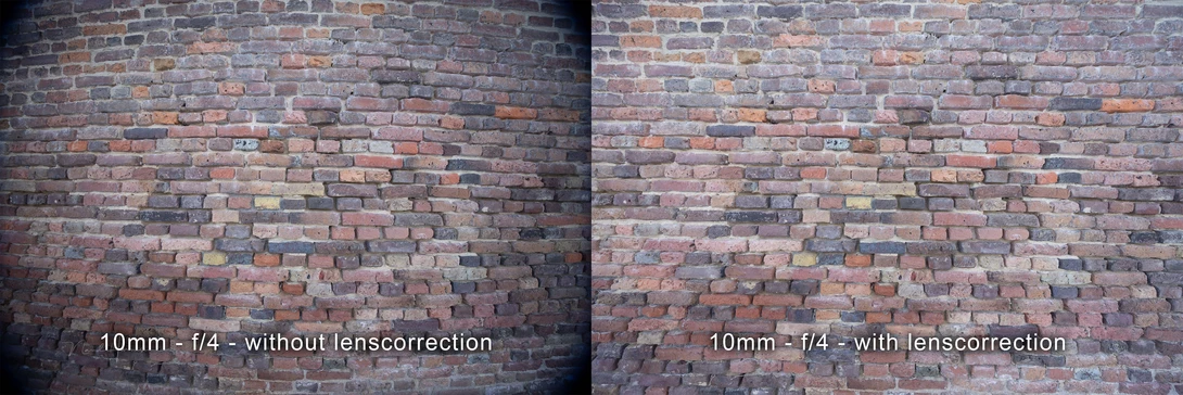 In-camera lens correction makes all the difference. It's most prominent at 10mm focal length.