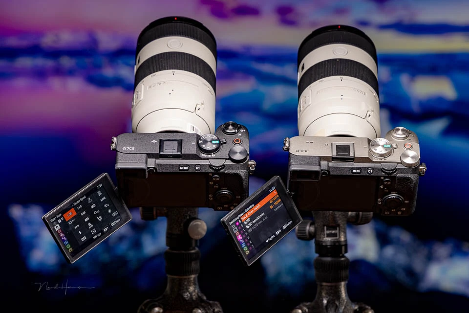 Both cameras have a completely black version, and one with a silver coloured top. Besides that, both have the same looks.