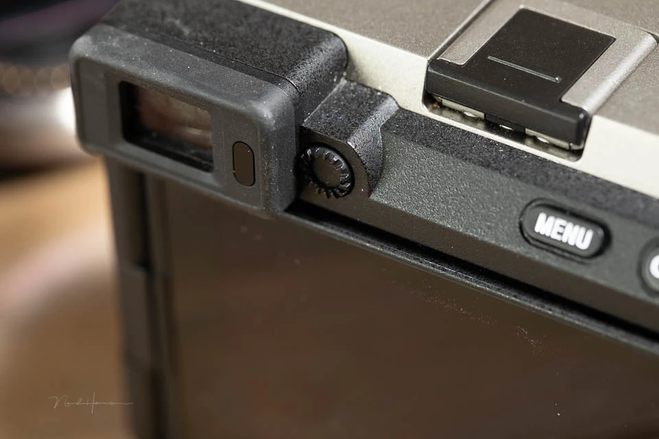 The EVF is small, and its resolution isn't state of the art. I would have expected better for such a camera.