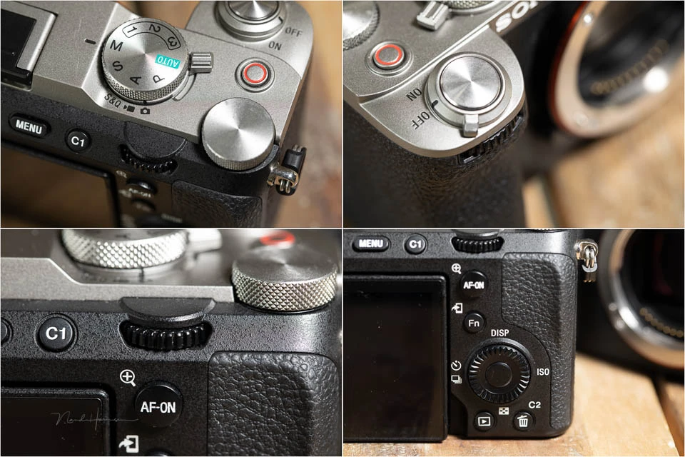 An overview of the buttons and dials. Notice the lack of a joystick. But there is a dial in the grip.
