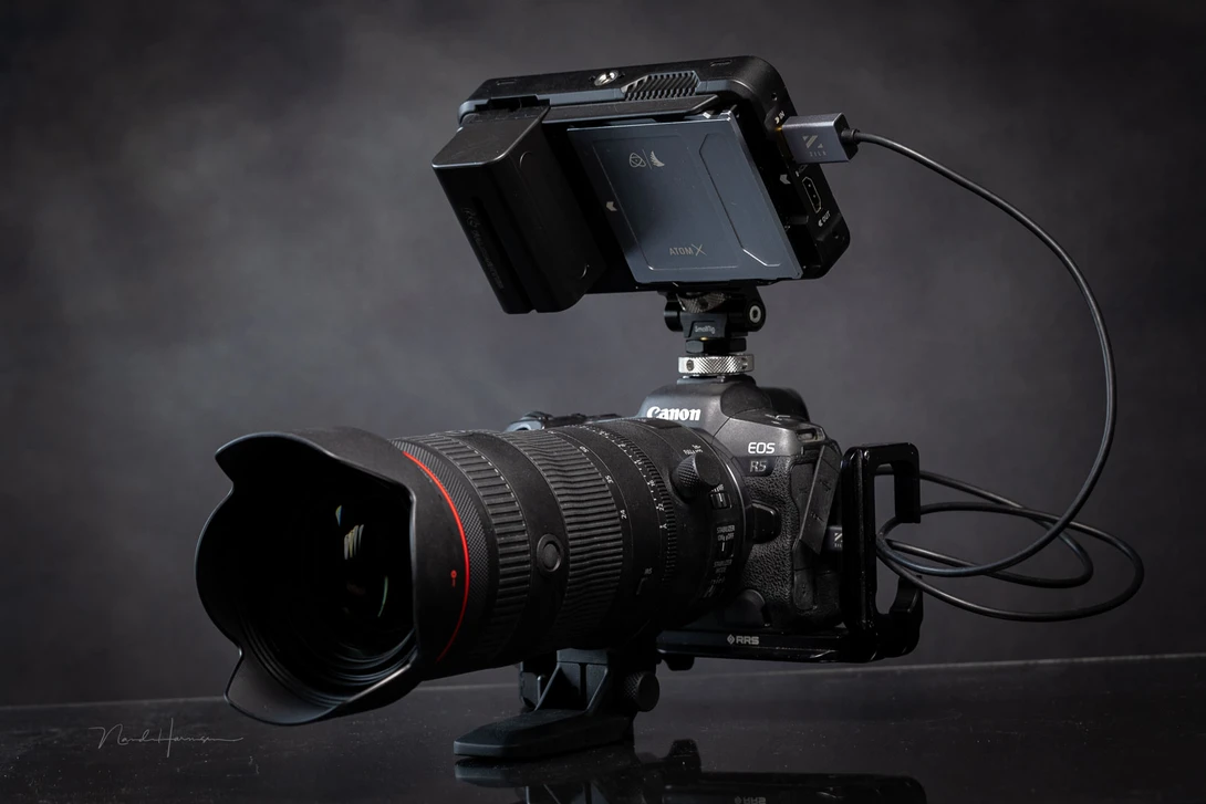 The lens is designed with video in mind. The picture doesn't show a video rig, but if you use one it has to be able to support a heavy lens.