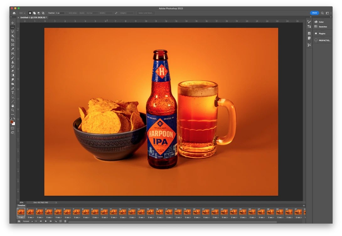 Creating the clip Timeline in Adobe Photoshop