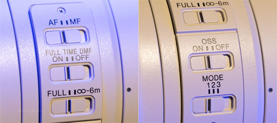 The switches offer the necessary functionality you would expect from such a lens.